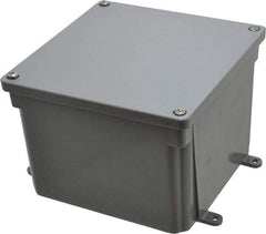 Thomas & Betts - Thermoplastic Junction Box Enclosure Screw Flat Cover - NEMA 4, 4X, 6" Wide x 6" High x 4" Deep, Corrosion Resistant - Exact Industrial Supply
