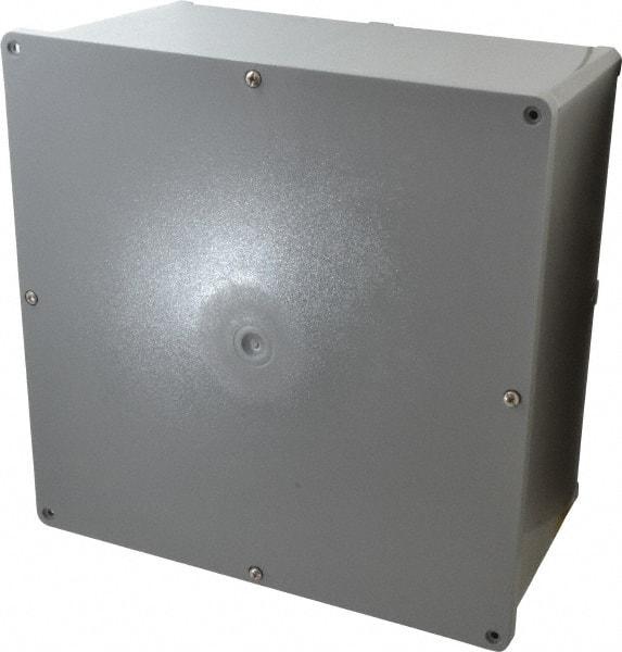 Thomas & Betts - Thermoplastic Junction Box Enclosure Screw Flat Cover - NEMA 4, 4X, 12" Wide x 12" High x 6" Deep, Corrosion Resistant - Exact Industrial Supply