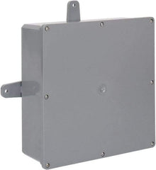 Thomas & Betts - Thermoplastic Junction Box Enclosure Screw Flat Cover - NEMA 4, 4X, 12" Wide x 12" High x 4" Deep, Corrosion Resistant - Exact Industrial Supply