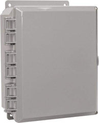 Thomas & Betts - Polycarbonate Standard Enclosure Hinge Flat Cover - NEMA 1, 2, 3, 4, 12, 3S, 3SX, 3X, 4X, 8" Wide x 10" High x 4" Deep, Impact Resistant - Exact Industrial Supply