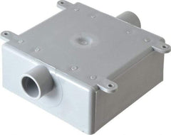 Thomas & Betts - 2 Gang, (2) 1/2" Knockouts, PVC Square Switch Box - 4.62" Overall Height x 4.62" Overall Width x 1.98" Overall Depth, Weather Resistant - Exact Industrial Supply
