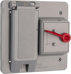 Thomas & Betts - Electrical Outlet Box Polycarbonate Combination Toggle with GFI Cover - Exact Industrial Supply