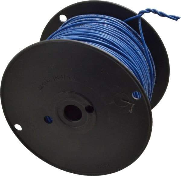 Southwire - 18 AWG, 16 Strand, Blue Machine Tool Wire - PVC, Acid, Moisture and Oil Resistant, 500 Ft. Long - Exact Industrial Supply