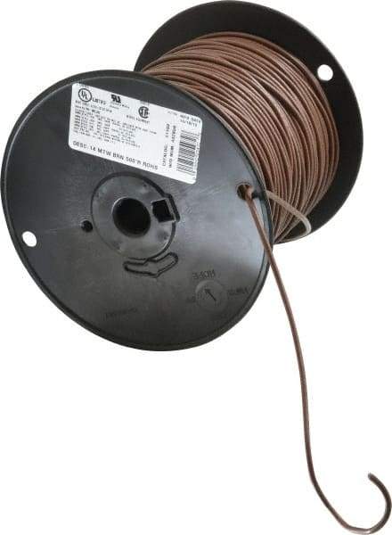 Southwire - 14 AWG, 41 Strand, Brown Machine Tool Wire - PVC, Acid, Moisture and Oil Resistant, 500 Ft. Long - Exact Industrial Supply