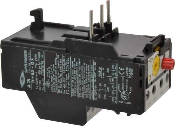 Springer - 8 to 12 Amp, IEC Overload Relay - Trip Class 10, For Use with 9-32A JC Contactors - Exact Industrial Supply