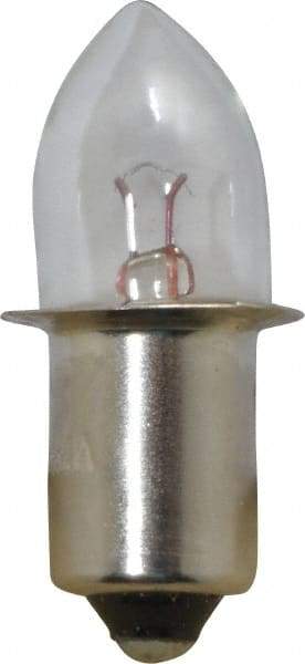 Value Collection - 1.19 Watt, 2.38 Volt, Incandescent Miniature & Specialty B3-1/2 Lamp - Single Contact Miniature Flanged Base, 1 to 1.999 Equivalent Range, Warm (1,000 to 3,000), Dimmable, 1-1/4" OAL - Exact Industrial Supply