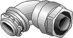 Thomas & Betts - 4" Trade, Malleable Iron Threaded Angled Liquidtight Conduit Connector - Noninsulated - Exact Industrial Supply