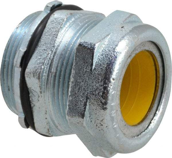 O-Z/Gedney - 1 to 1.2" Cable Capacity, Liquidtight, Straight Strain Relief Cord Grip - 5/8 NPT Thread, 1-9/16" Long, Iron - Exact Industrial Supply