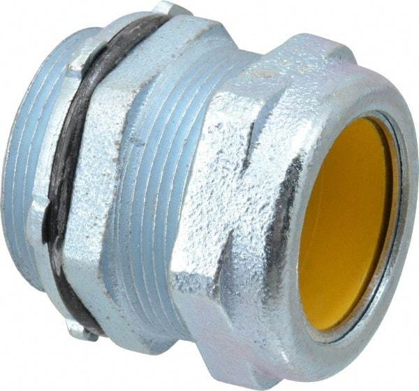O-Z/Gedney - 1.2 to 1.4" Cable Capacity, Liquidtight, Straight Strain Relief Cord Grip - 1-1/2 NPT Thread, 1-9/16" Long, Iron - Exact Industrial Supply