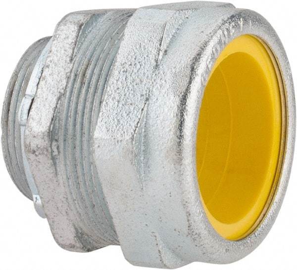 O-Z/Gedney - 1.6 to 1.8" Cable Capacity, Liquidtight, Straight Strain Relief Cord Grip - 5/8 NPT Thread, 1-13/16" Long, Iron - Exact Industrial Supply