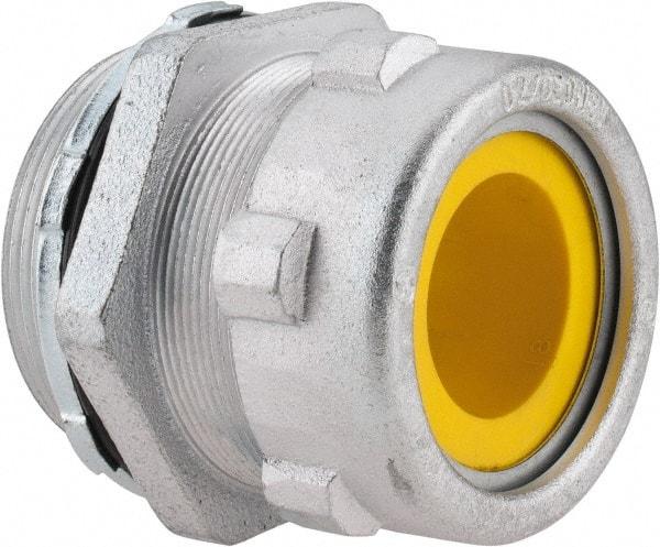 O-Z/Gedney - 1-1/2 to 1.8" Cable Capacity, Liquidtight, Straight Strain Relief Cord Grip - 3 NPT Thread, 2-1/2" Long, Iron - Exact Industrial Supply
