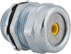 O-Z/Gedney - 0.1 to 0.2" Cable Capacity, Liquidtight, Straight Strain Relief Cord Grip - 3/4 NPT Thread, 1-3/16" Long, Iron - Exact Industrial Supply