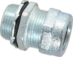 O-Z/Gedney - 0.3 to 0.4" Cable Capacity, Liquidtight, Straight Strain Relief Cord Grip - 3/4 NPT Thread, 1-3/16" Long, Iron - Exact Industrial Supply