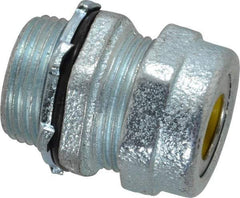 O-Z/Gedney - 0.4 to 1/2" Cable Capacity, Liquidtight, Straight Strain Relief Cord Grip - 3/4 NPT Thread, 1-3/16" Long, Iron - Exact Industrial Supply