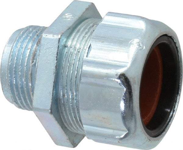 Thomas & Betts - 3/4 to 7/8" Cable Capacity, Liquidtight, Straight Strain Relief Cord Grip - 3/4 NPT Thread, 1-15/16" Long, Iron & Zinc - Exact Industrial Supply