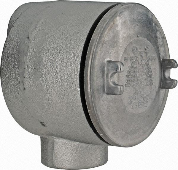 Thomas & Betts - (2) 2" Knockouts, Iron Round Junction Box - 5-3/4" Overall Width x 4.06" Overall Depth - Exact Industrial Supply