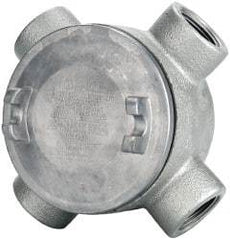 Thomas & Betts - (4) 1" Knockouts, Iron Round GUAX - 3-1/2" Overall Width x 2.31" Overall Depth - Exact Industrial Supply
