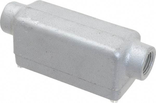 O-Z/Gedney - C Body, 1/2" Trade, Rigid Malleable Iron Conduit Body - Rectangle, 3.69" OAL, Hazardous Locations - Exact Industrial Supply