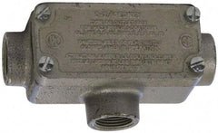 O-Z/Gedney - T Body, 1/2" Trade, Rigid Malleable Iron Conduit Body - Rectangle, 3.69" OAL, Hazardous Locations - Exact Industrial Supply