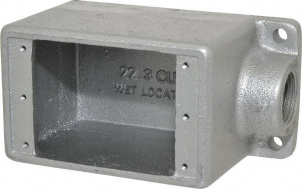 Thomas & Betts - 1 Gang, (1) 3/4" Knockout, Iron Rectangle Device Box - 2-3/4" Overall Width - Exact Industrial Supply