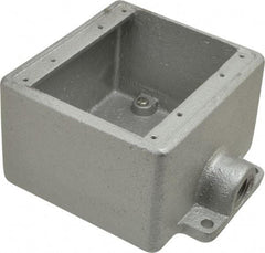 Thomas & Betts - 2 Gang, (1) 1/2" Knockout, Iron Rectangle Device Box - Zinc Plated - Exact Industrial Supply