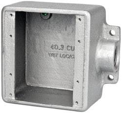 Thomas & Betts - 2 Gang, (1) 3/4" Knockout, Iron Rectangle Device Box - Zinc Plated - Exact Industrial Supply