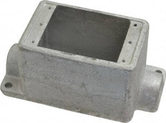 Thomas & Betts - 1 Gang, (2) 1/2" Knockouts, Iron Rectangle Device Box - 2-3/4" Overall Width - Exact Industrial Supply