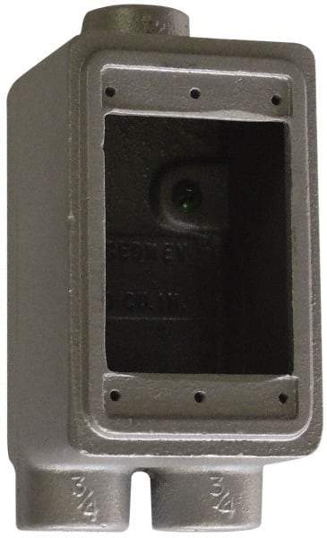 O-Z/Gedney - 1 Gang, 1/2" Knockouts, Iron Rectangle Outlet Box - Weather Resistant - Exact Industrial Supply