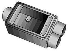 Thomas & Betts - 2 Gang, (2) 1/2" Knockouts, Iron Rectangle Device Box - Zinc Plated - Exact Industrial Supply