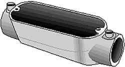 Hubbell Killark - LL Body, 1-1/4" Trade, EMT Aluminum Conduit Body - Oval, 6-7/8" OAL, Dry Locations - Exact Industrial Supply