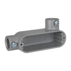 Hubbell Killark - Form Set Screw, LR Body, 1/2" Trade, EMT Aluminum Conduit Body - Oval, 4-3/8" OAL, Dry Locations - Exact Industrial Supply