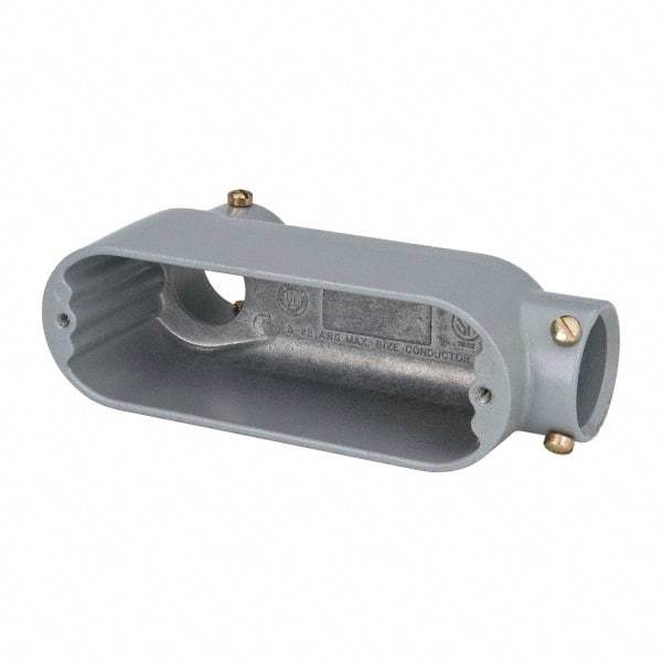Hubbell Killark - Form Set Screw, LB Body, 1-1/4" Trade, EMT Aluminum Conduit Body - Oval, 7-1/2" OAL, 28.8 cc Capacity - Exact Industrial Supply