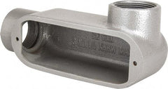 Hubbell Killark - Form 35, LR Body, 1-1/2" Trade, IMC, Rigid Malleable Iron Conduit Body - Oval, 8-1/8" OAL, 31 cc Capacity, Hazardous & Wet Locations - Exact Industrial Supply