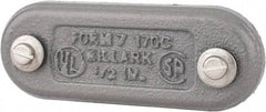 Hubbell Killark - 1/2" Trade, Cast Iron Conduit Body Cover Plate - Use with Form 7 Conduit Bodies - Exact Industrial Supply