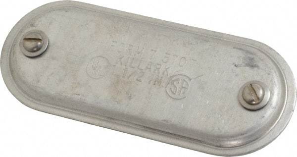 Hubbell Killark - 1-1/2" Trade, Aluminum Conduit Body Cover Plate - Use with Form 7 Conduit Bodies - Exact Industrial Supply