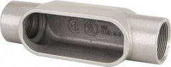 Hubbell Killark - Form 7, C Body, 1-1/2" Trade, IMC, Rigid Iron Conduit Body - Oval, 8-7/16" OAL, 26 cc Capacity, Gray, Hazardous & Wet Locations - Exact Industrial Supply