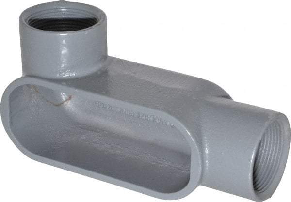 Hubbell Killark - Form 7, LL Body, 1-1/2" Trade, IMC, Rigid Iron Conduit Body - Oval, 7-1/4" OAL, 26 cc Capacity, Gray, Hazardous & Wet Locations - Exact Industrial Supply