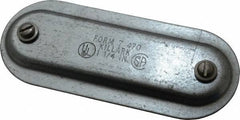 Hubbell Killark - 1-1/4" Trade, Steel Conduit Body Cover Plate - Use with Form 7 Conduit Bodies - Exact Industrial Supply