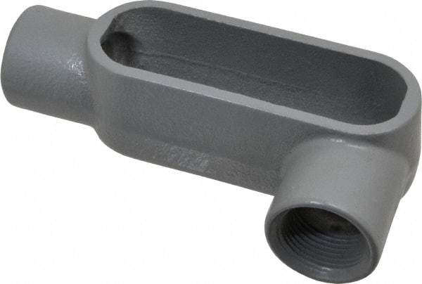 Hubbell Killark - Form 7, LL Body, 1" Trade, IMC, Rigid Iron Conduit Body - Oval, 6-5/16" OAL, 11 cc Capacity, Gray, Hazardous & Wet Locations - Exact Industrial Supply