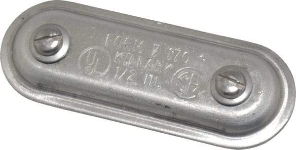 Hubbell Killark - 1/2" Trade, Aluminum Conduit Body Cover Plate - Use with Form 7 Conduit Bodies - Exact Industrial Supply