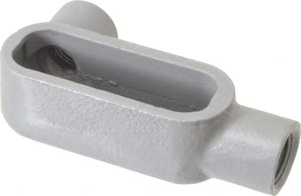 Hubbell Killark - Form 7, LL Body, 1/2" Trade, IMC, Rigid Iron Conduit Body - Oval, 4-11/16" OAL, 4 cc Capacity, Gray, Hazardous & Wet Locations - Exact Industrial Supply