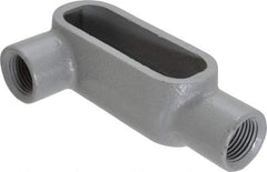 Hubbell Killark - Form 7, LR Body, 1/2" Trade, IMC, Rigid Iron Conduit Body - Oval, 4-11/16" OAL, 4 cc Capacity, Gray, Hazardous & Wet Locations - Exact Industrial Supply