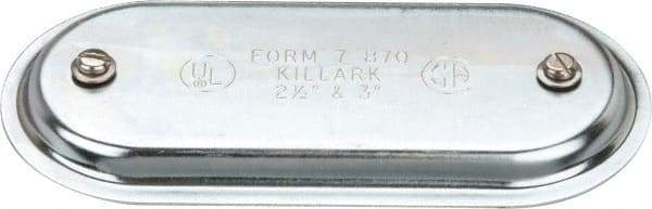 Hubbell Killark - 2-1/2" & 3" Trade, Steel Conduit Body Cover Plate - Use with Form 7 Conduit Bodies - Exact Industrial Supply