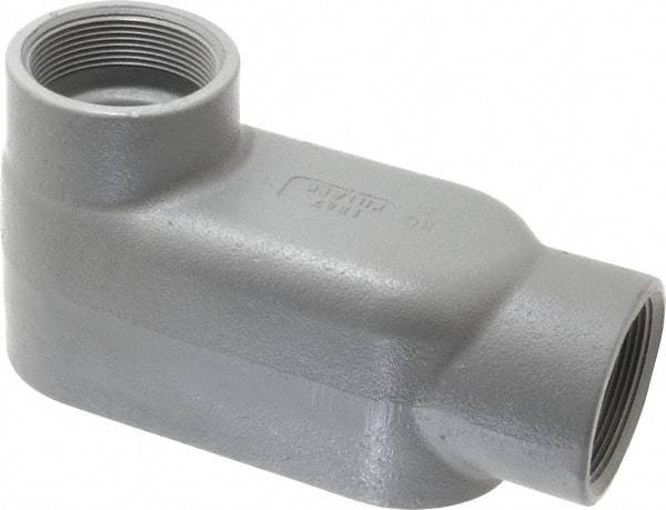 Hubbell Killark - Form 7, LB Body, 2" Trade, IMC, Rigid Iron Conduit Body - Oval, 8-1/4" OAL, 48 cc Capacity, Gray, Hazardous & Wet Locations - Exact Industrial Supply