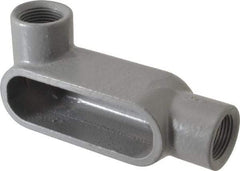 Hubbell Killark - Form 7, LL Body, 3/4" Trade, IMC, Rigid Iron Conduit Body - Oval, 5-3/8" OAL, 7 cc Capacity, Gray, Hazardous & Wet Locations - Exact Industrial Supply