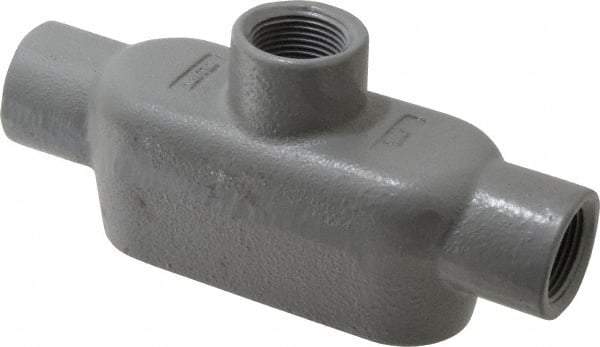 Hubbell Killark - Form 7, TB Body, 3/4" Trade, IMC, Rigid Iron Conduit Body - Oval, 6-5/16" OAL, 9-1/2 cc Capacity, Gray, Hazardous & Wet Locations - Exact Industrial Supply