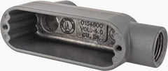 Hubbell Killark - Form 85, LB Body, 1/2" Trade, IMC, Rigid Aluminum Conduit Body - Oval, 4-17/32" OAL, 4 cc Capacity, Hazardous & Wet Locations - Exact Industrial Supply