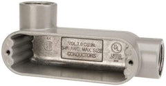 Hubbell Killark - Form 85, LL Body, 3/4" Trade, IMC, Rigid Aluminum Conduit Body - Oval, 5-3/8" OAL, 7 cc Capacity, Hazardous & Wet Locations - Exact Industrial Supply