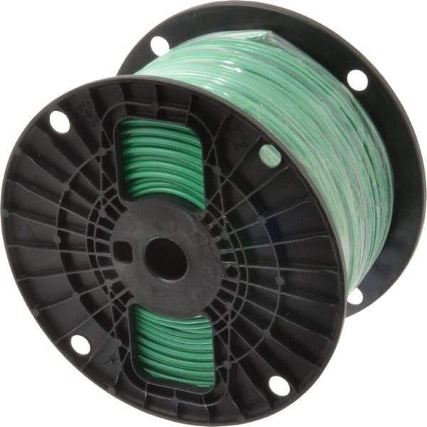 Southwire - THHN/THWN, 14 AWG, 15 Amp, 500' Long, Solid Core, 1 Strand Building Wire - Green, Thermoplastic Insulation - Exact Industrial Supply