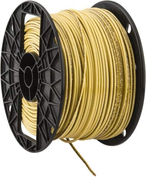 Southwire - THHN/THWN, 14 AWG, 15 Amp, 500' Long, Solid Core, 1 Strand Building Wire - Yellow, Thermoplastic Insulation - Exact Industrial Supply